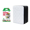 Fujifilm Instax Mini Single Pack 10 Sheets Instant Film with dimand Photo Album 64 Sheets (white)