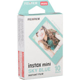 Fujifilm Instax Mini Sky Blue Film With Simple Hanging Paper Photo Frame - 10 Exposures