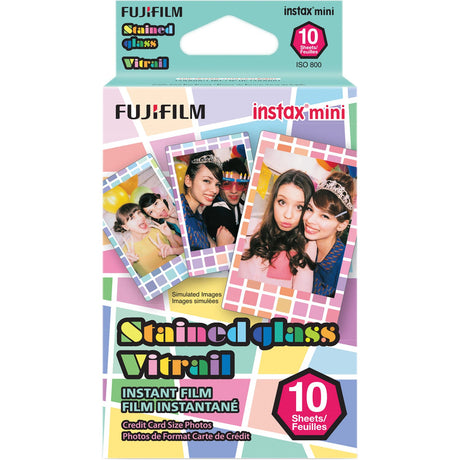 Fujifilm Instax Mini Stained Glass Film With Simple Hanging Paper Photo Frame - 10 Exposures