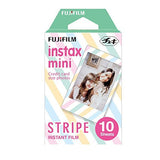 Fujifilm Instax Mini Stripe Film With Simple Hanging Paper Photo Frame - 10 Exposures