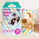 Fujifilm Instax Mini Stripe Film With Simple Hanging Paper Photo Frame - 10 Exposures