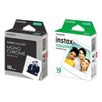 Fujifilm Instax Square Film 2 Pack Bundle (20 Sheets) with Monochrome & Noraml White Border Instant Film
