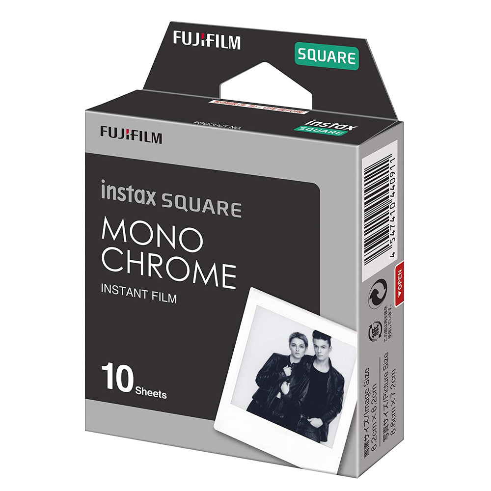 Fujifilm Instax Square Film 2 Pack Bundle (20 Sheets) with Monochrome & Noraml White Border Instant Film