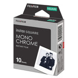 Fujifilm Instax Square Film 3 Pack Bundle (30 Sheets) with Normal White Border, Monochrome & Rainbow Instant Film