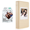 Fujifilm Instax square 10X1 white marble Instant Film With 64 sheet Album for square film (beige)