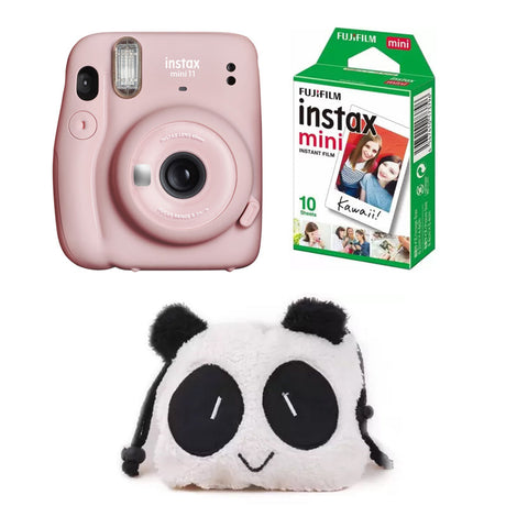 Fujifilm mini 11 with 10 Shot and Panda pouch Blush Pink