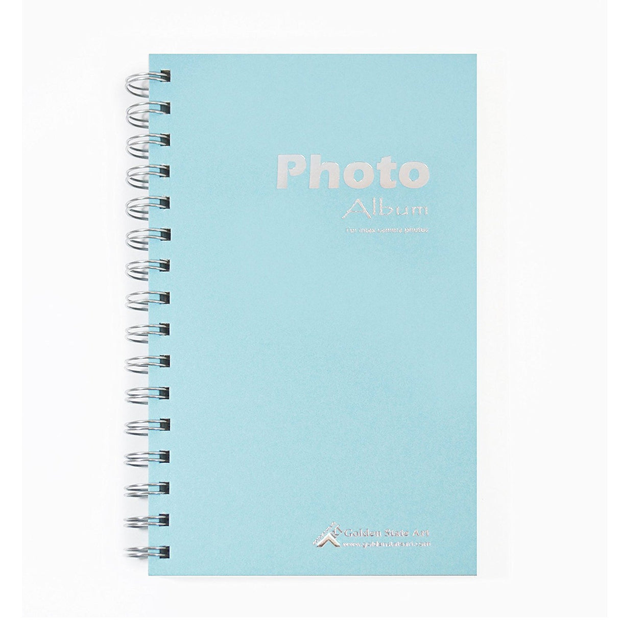 Golden State Art, Instax Frames Collection,Photo Album Book style 60 Pocket for Fuijufilm Instax Mini 7S 8 70 90 25 50S 8+ Film (Light Blue)