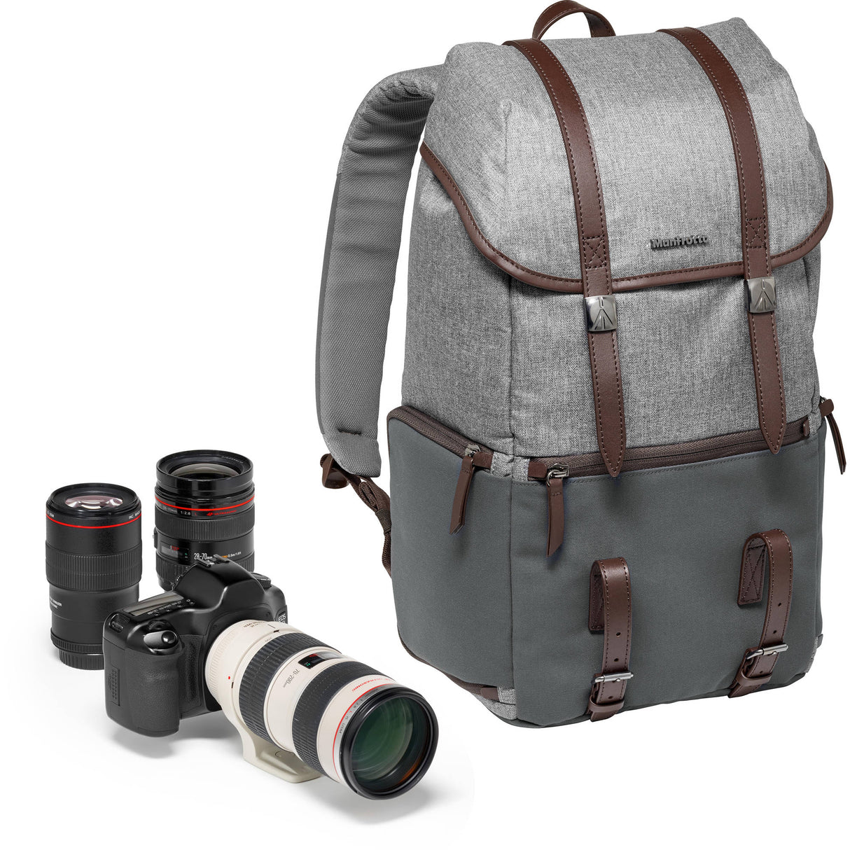 Manfrotto Windsor Camera and Laptop Backpack for DSLR (Gray)