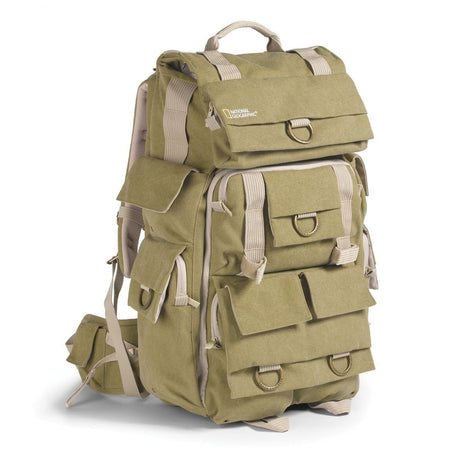 National Geographic NG 5738 Large Backpack for Personal Gear 2-3 DSLRs Accessories Laptop (Khaki)