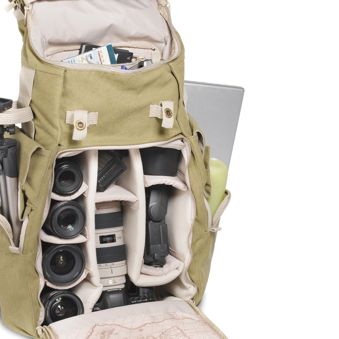 National Geographic NG 5738 Large Backpack for Personal Gear 2-3 DSLRs Accessories Laptop (Khaki)