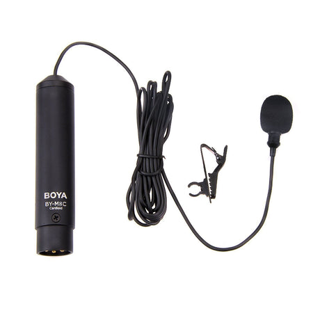 BOYA BY-M8C Phantom Power Clip-On Pro Cardioid XLR Lavalier Microphone for Canon Sony Panasonic Camcorders ZOOM H4n H5 H6 TASCAM Audio