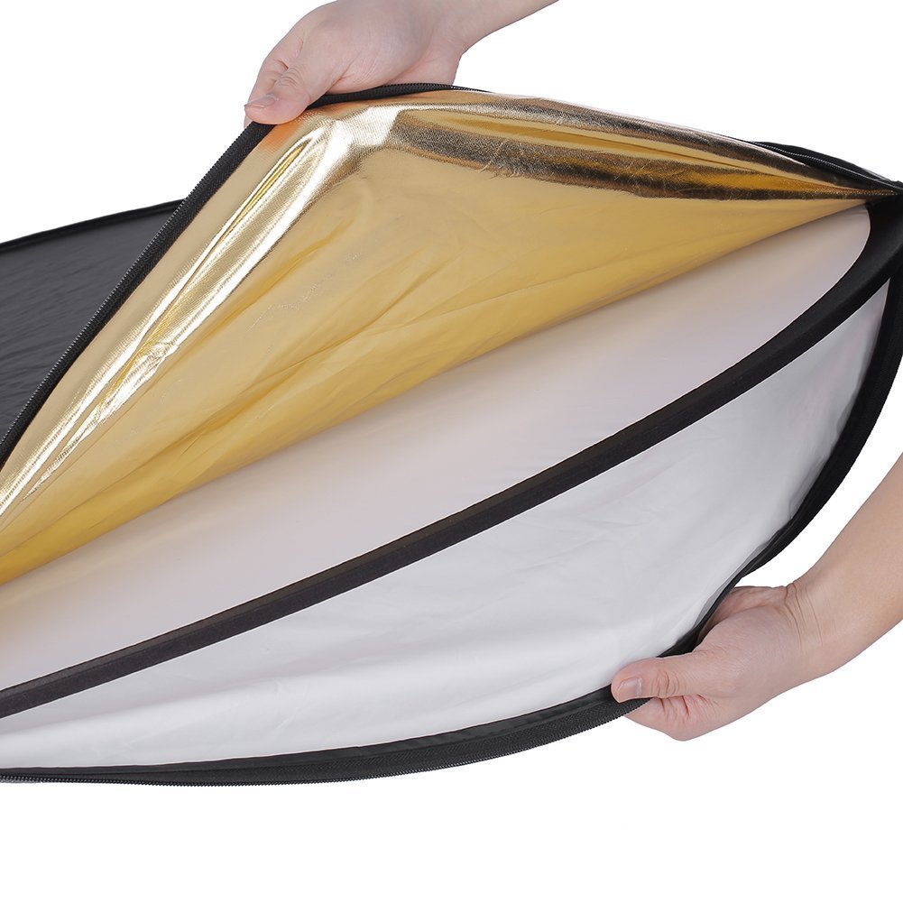 ZENKO 42-inch / 107 cm 5 in 1 Collapsible Multi-Disc Light Reflector with Bag - Translucent, Silver, Gold, White and Black