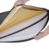 ZENKO 42-inch / 107 cm 5 in 1 Collapsible Multi-Disc Light Reflector with Bag - Translucent, Silver, Gold, White and Black