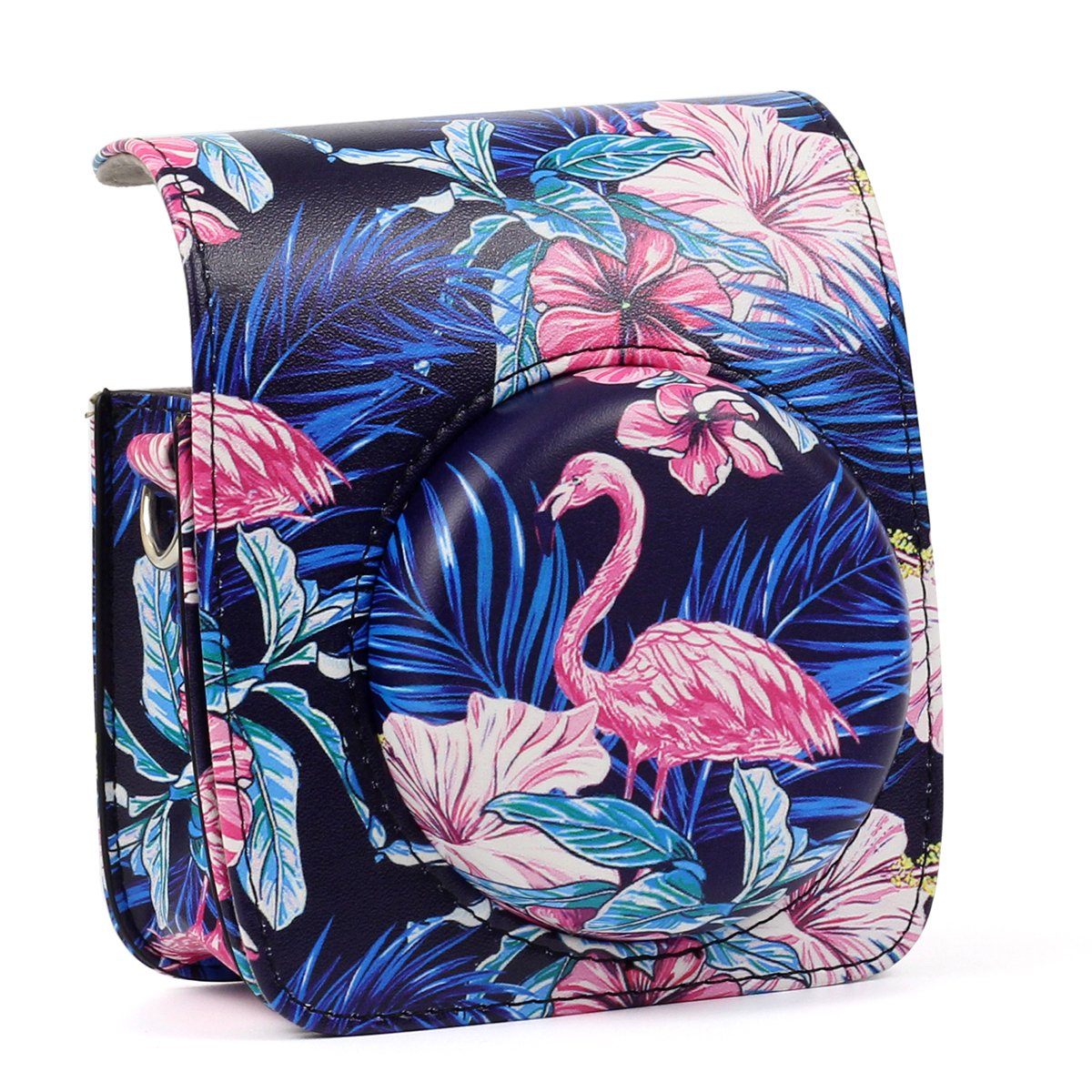 ZENKO Instax Mini 90 Instant Camera PU Case Black flamingo