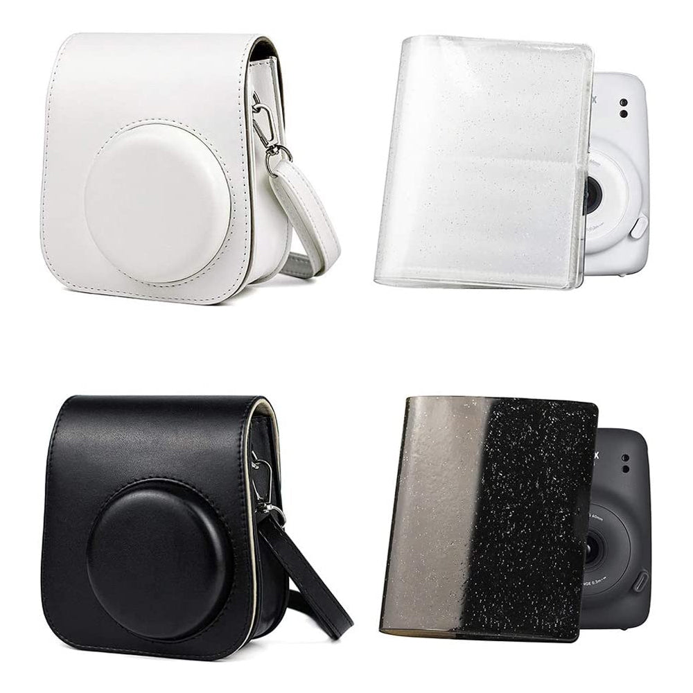 ZENKO Premium Leather Cover Protective Case Camera Bag with Removable Strap, Photo Album Compatible for Instax Mini 11 Instant Camera