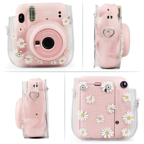 Zenko Compatible Mini 11 Camera Case Bag for Fujifilm Instax Mini 11 8 8+ 9 Camera (Transparent Daisy)