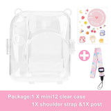 Zikkon Instax Mini 12 Hard Carrying Protective Case with Shoulder Straps and Stickers Decoration Set Blossom Pink