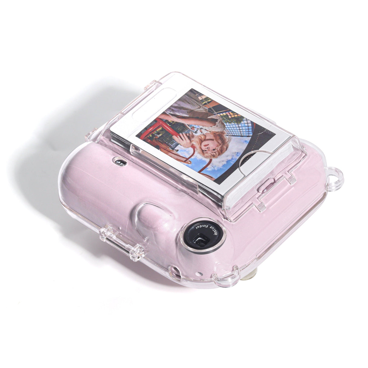 Zikkon Instax Mini 12 Hard Carrying Protective Case with Shoulder Straps and Stickers Decoration Set Blossom Pink