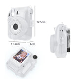 Zikkon Instax Mini 12 Hard Carrying Protective Case with Shoulder Straps and Stickers Decoration Set Clay White