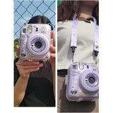 Zikkon Instax Mini 12 Hard Carrying Protective Case with Shoulder Straps and Stickers Decoration Set Lilac Purple