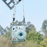 Zikkon Instax Mini 12 Hard Carrying Protective Case with Shoulder Straps and Stickers Decoration Set Mint Green