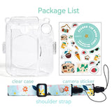 Zikkon Instax Mini 12 Hard Carrying Protective Case with Shoulder Straps and Stickers Decoration Set Mint Green