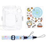 Zikkon Instax Mini 12 Hard Carrying Protective Case with Shoulder Straps and Stickers Decoration Set Pastel Blue