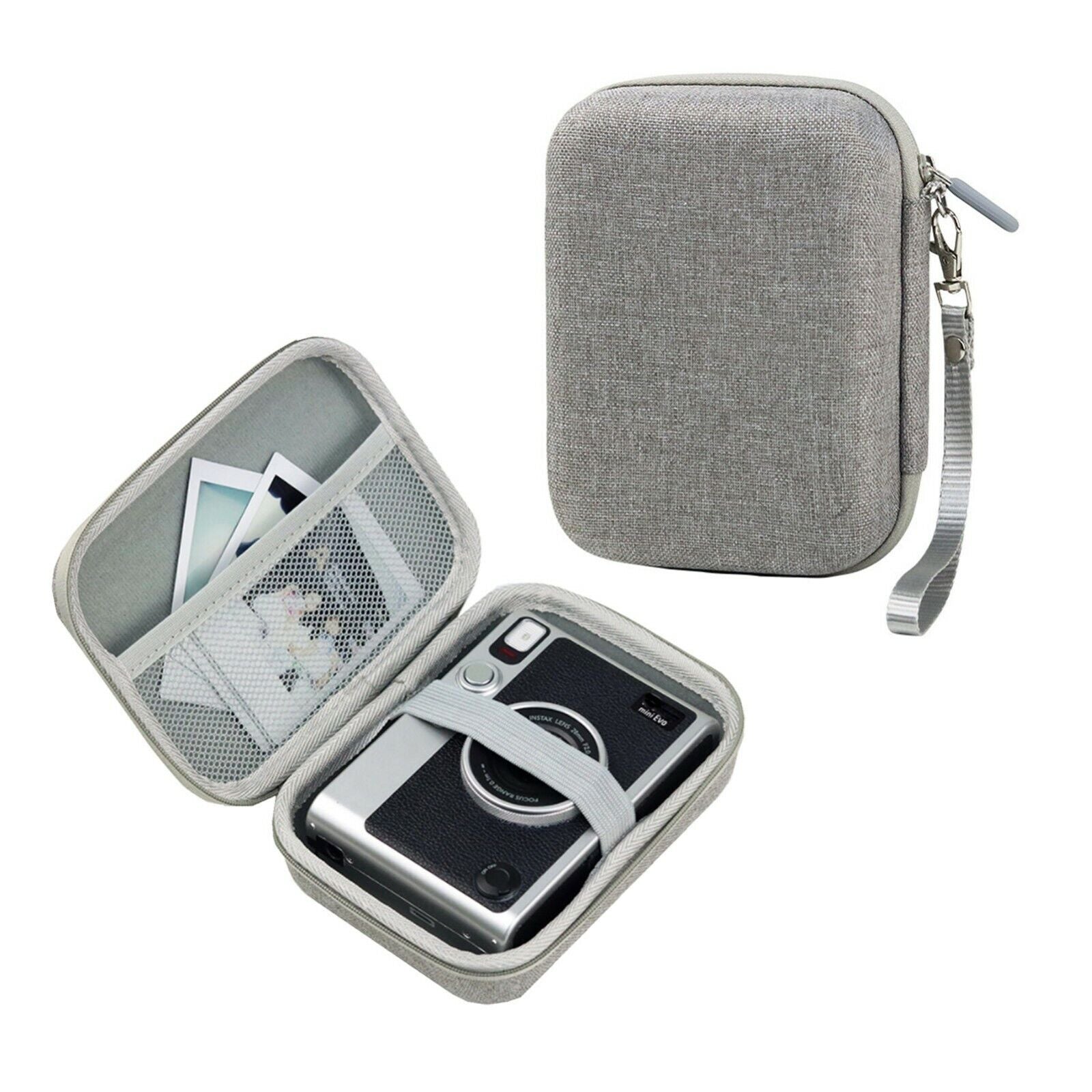 Zenko Instax Mini Evo Instant Camera Mini Link 2 Smartphone Printer Bag Accessories Protector Hard Case Lanyard (gray)