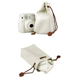 Zenko Instax Universal Vintage PU Leather Bundle Pocket Case Bag for Polaroid Mini Camera (Pearl White)
