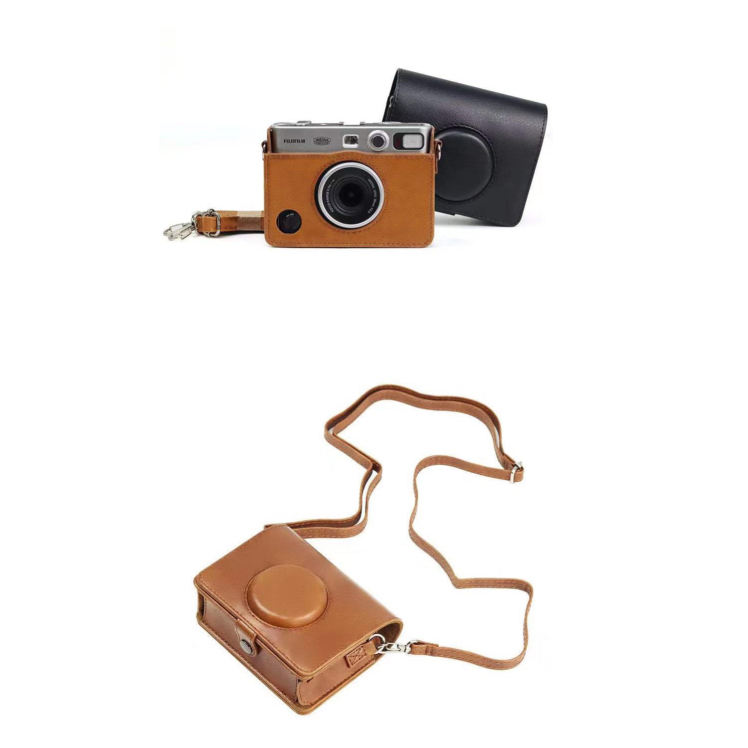 Zenko Mini Evo Case for Fujifilm Instax Mini Evo Instant Camera (brown)