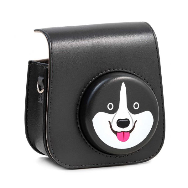 Zenko Instax mini 11 Camera PU Leather Lovely Dog Case Bag (Black Husky)