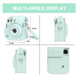 Zikkon Instax Mini 12 Protective Camera Case PU Leather Carrying Bag Mint Green