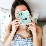 Zikkon Instax Mini 12 Protective Camera Case PU Leather Carrying Bag Mint Green