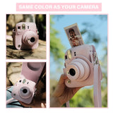 Zikkon Instax Mini 12 Protective Camera Case PU Leather Carrying Bag Blossom Pink