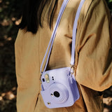 Zikkon Instax Mini 12 Protective Camera Case PU Leather Carrying Bag Lilac Purple