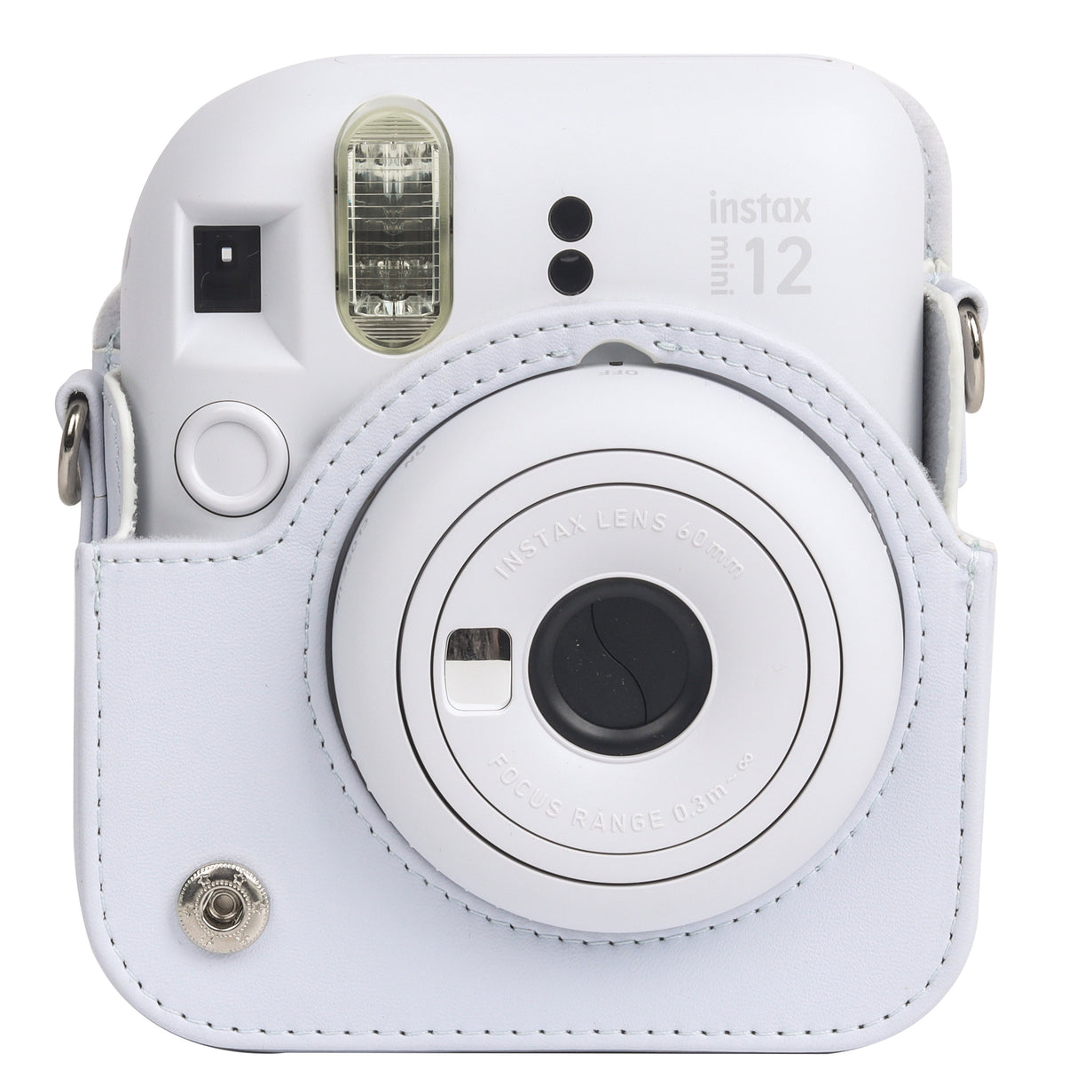 Zikkon Instax Mini 12 Protective Camera Case PU Leather Carrying Bag Clay White