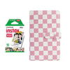 Fujifilm Instax Mini 10X1 Instant Film With 96-Sheets Album For Mini Film (3 inch) (Pink Checkboard)