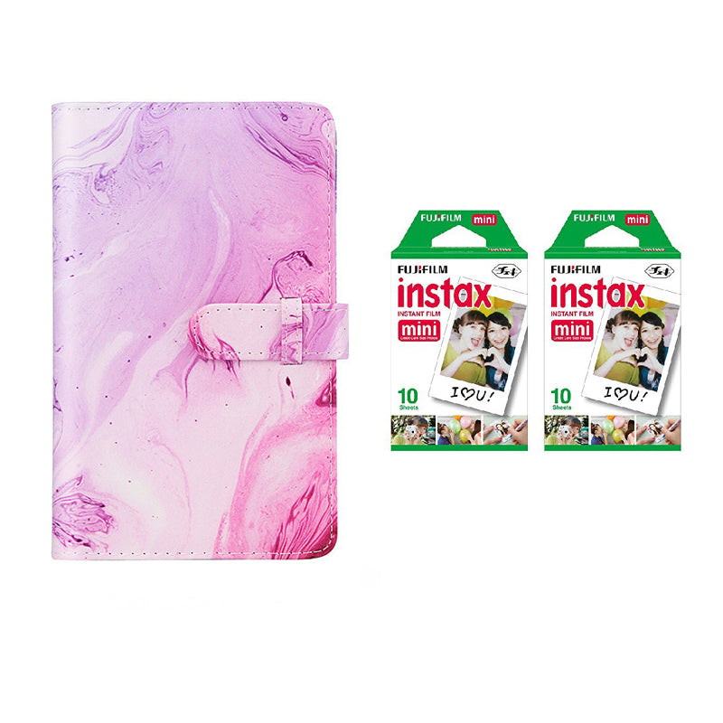 Fujifilm Instax Mini 10X2 Instant Film With 96-Sheets Album For Mini Film (3 inch) (Pink Ripple)