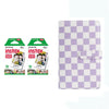 Fujifilm Instax Mini 10X2 Instant Film With 96-Sheets Album For Mini Film (3 inch) (Purple Checkboard)
